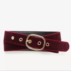 Ann Taylor velvet touser burgundy belt size XS